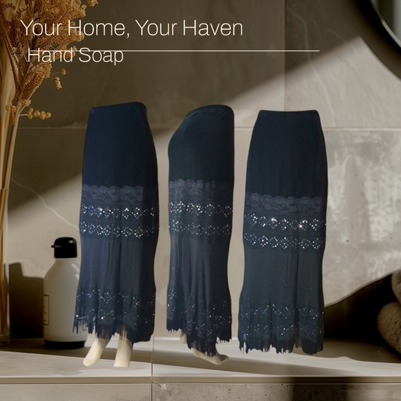 Michelle Antonelli Luxury Black Embellished Maxi Skirt Size M. - Picture 3 of 16